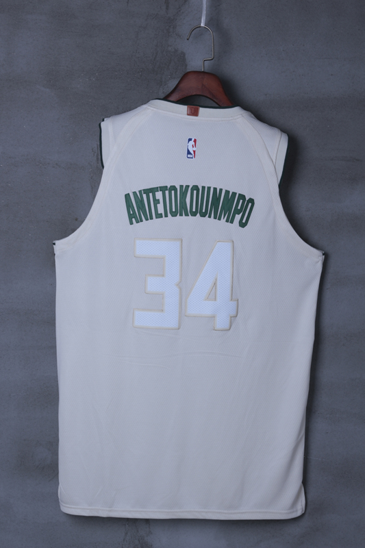 2018 Men Milwaukee Bucks #34 Antetokounmp Cream city edition Nike NBA Jerseys